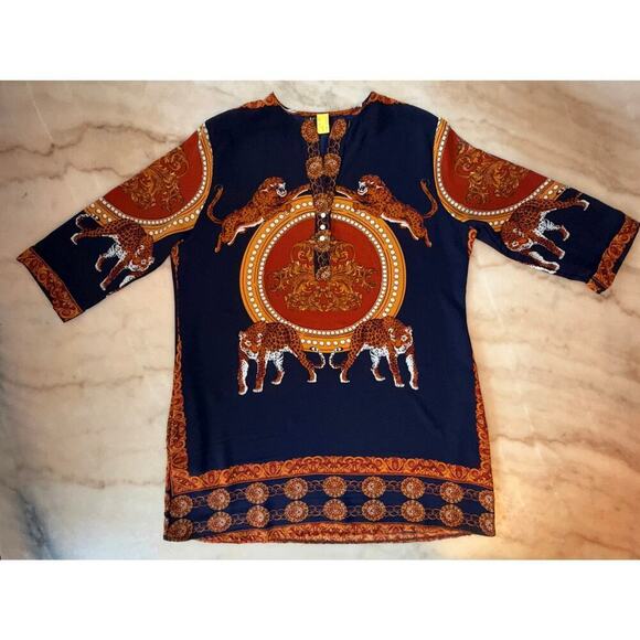 Beulah Dresses & Skirts - VINTAGE Beulah Style Leopard Shirt dress with pockets size L